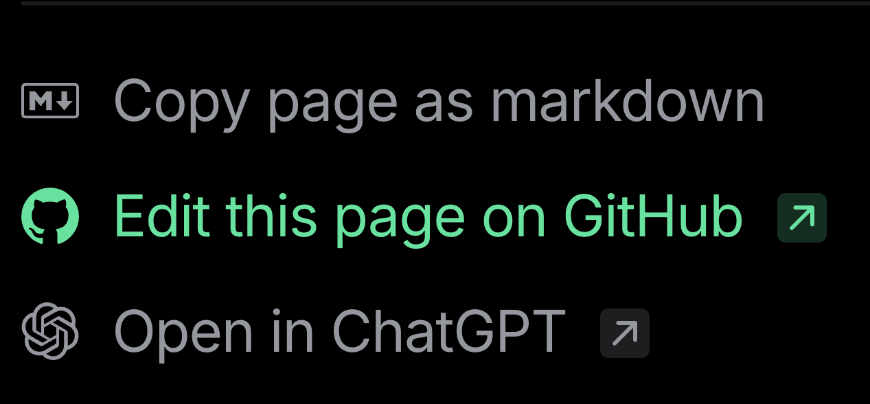 GitHub edit this page link